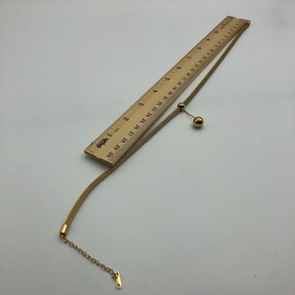 18K Gold Plated Women's Statement Necklace Dangling Ball Pendant Waterproof - Picture 9 of 11